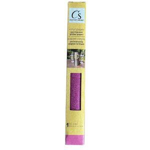 Crafter's Square Pink Glitter Vinyl 12"x48" Roll Permanent New in Box